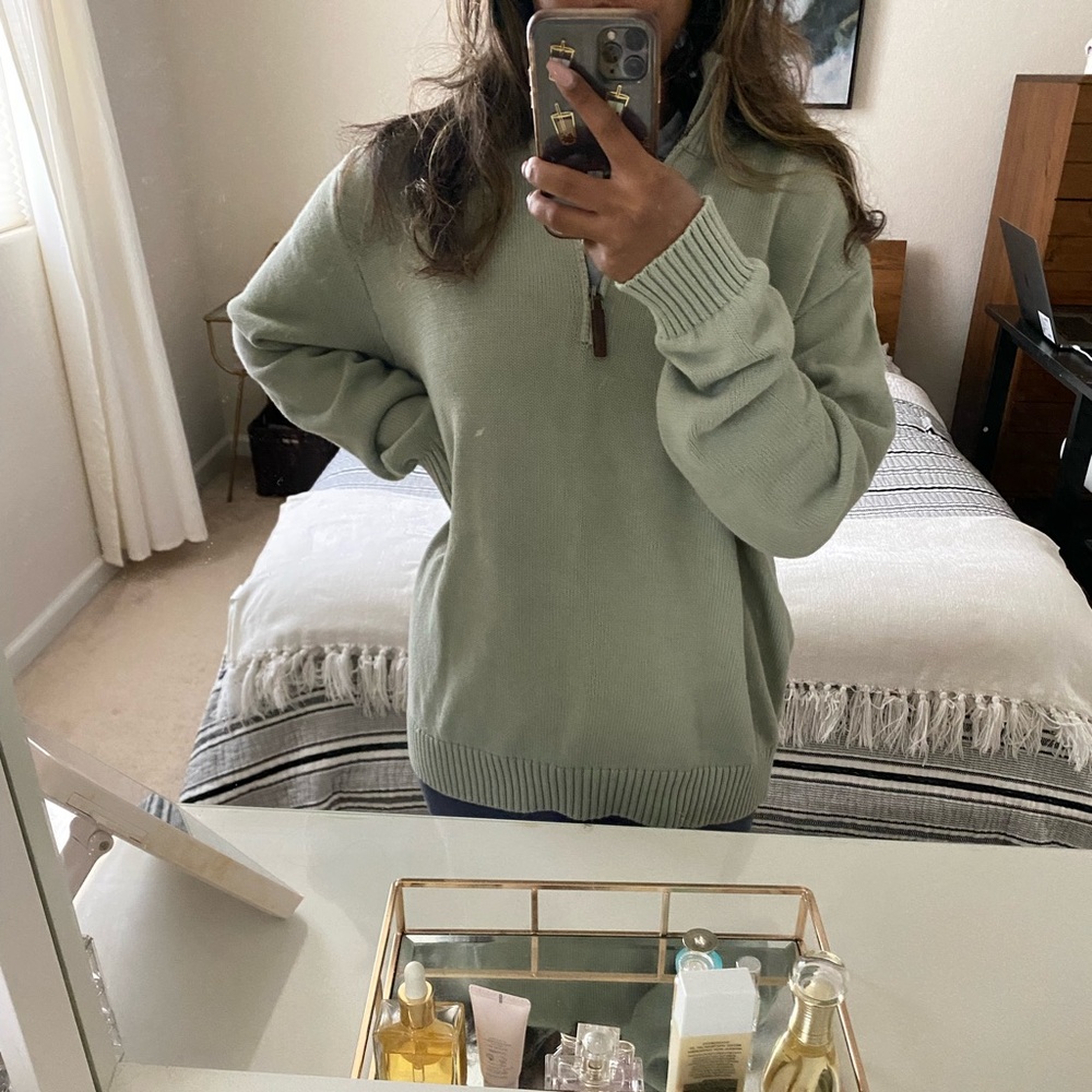 Brandy Melville Aleah Cotton Sweater Sage Green
